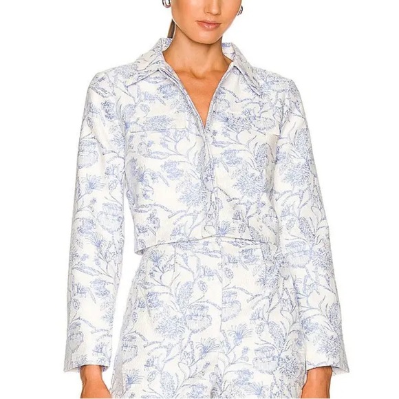 Amanda Uprichard Robbie Jacket in English Blue Size SMALL
